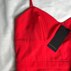 F21 red orange romper